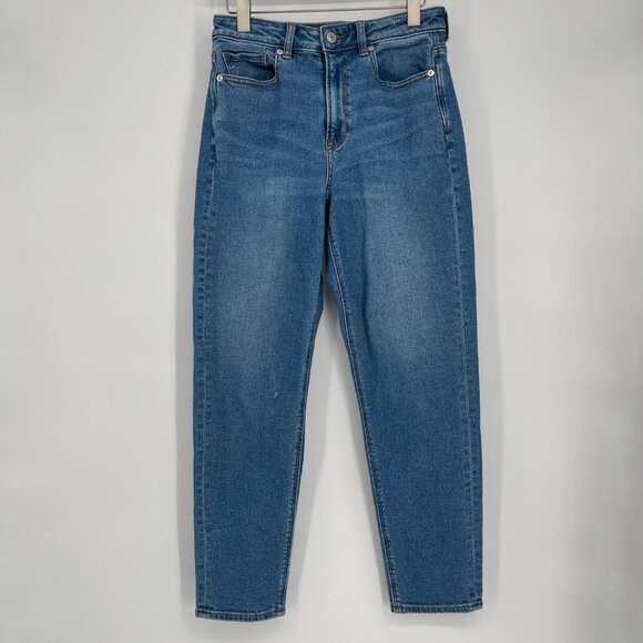 American Eagle High-Waisted Stretch Blue Mom Jeans Size‎ 4 - Picture 1 of 8